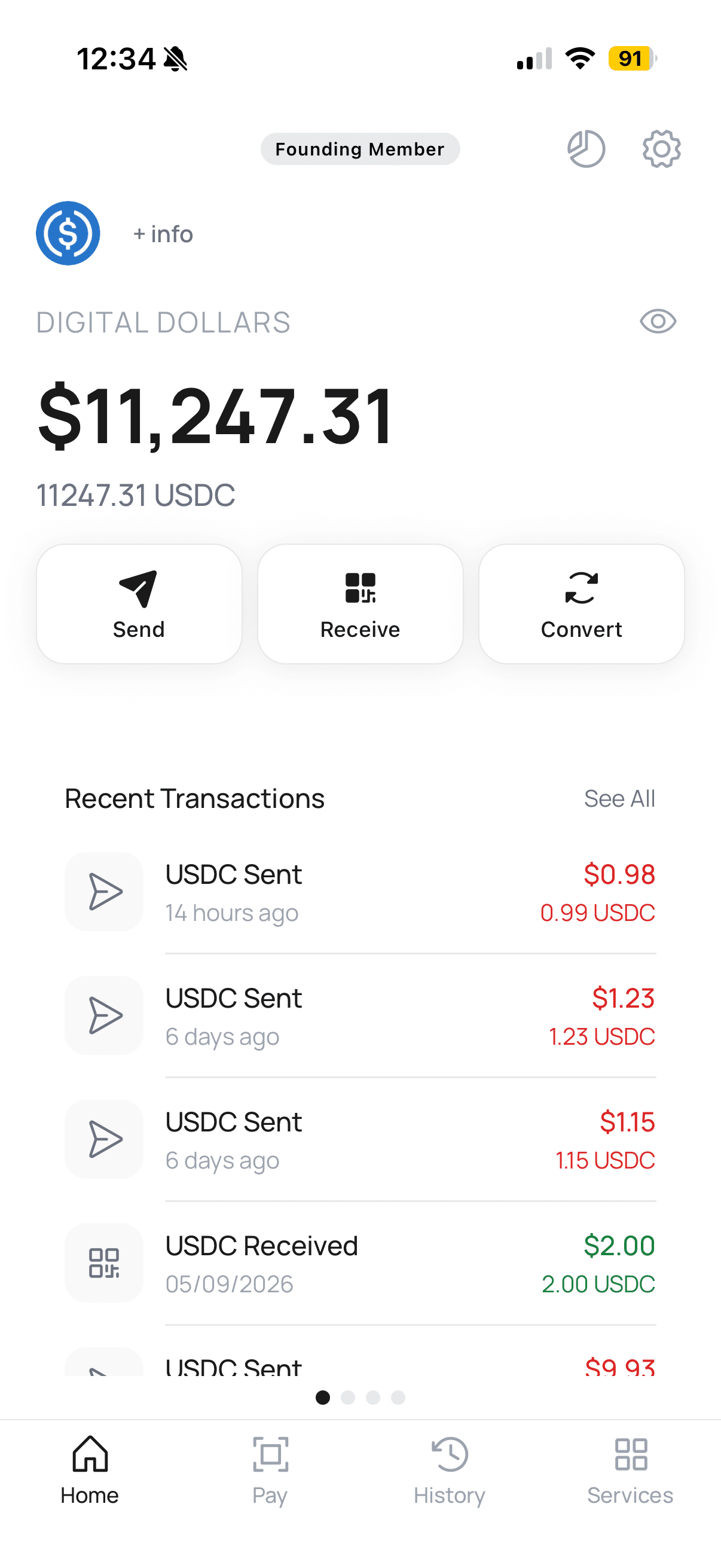 Klipbit Wallet home screen