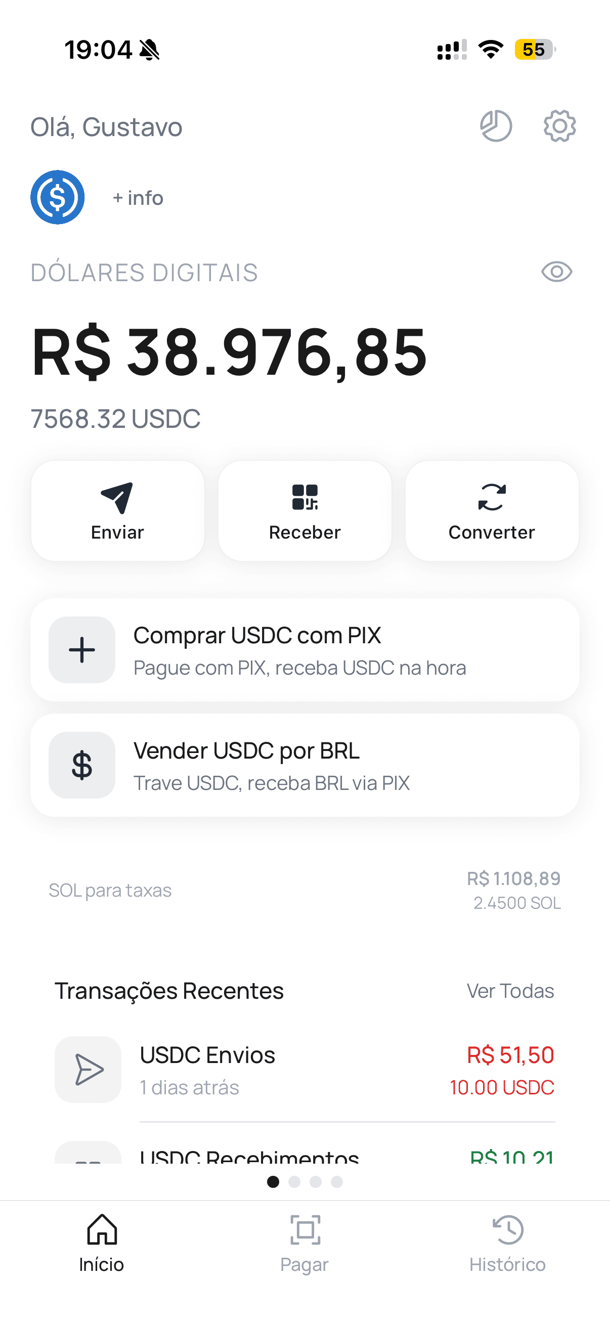 Tela inicial Klipbit