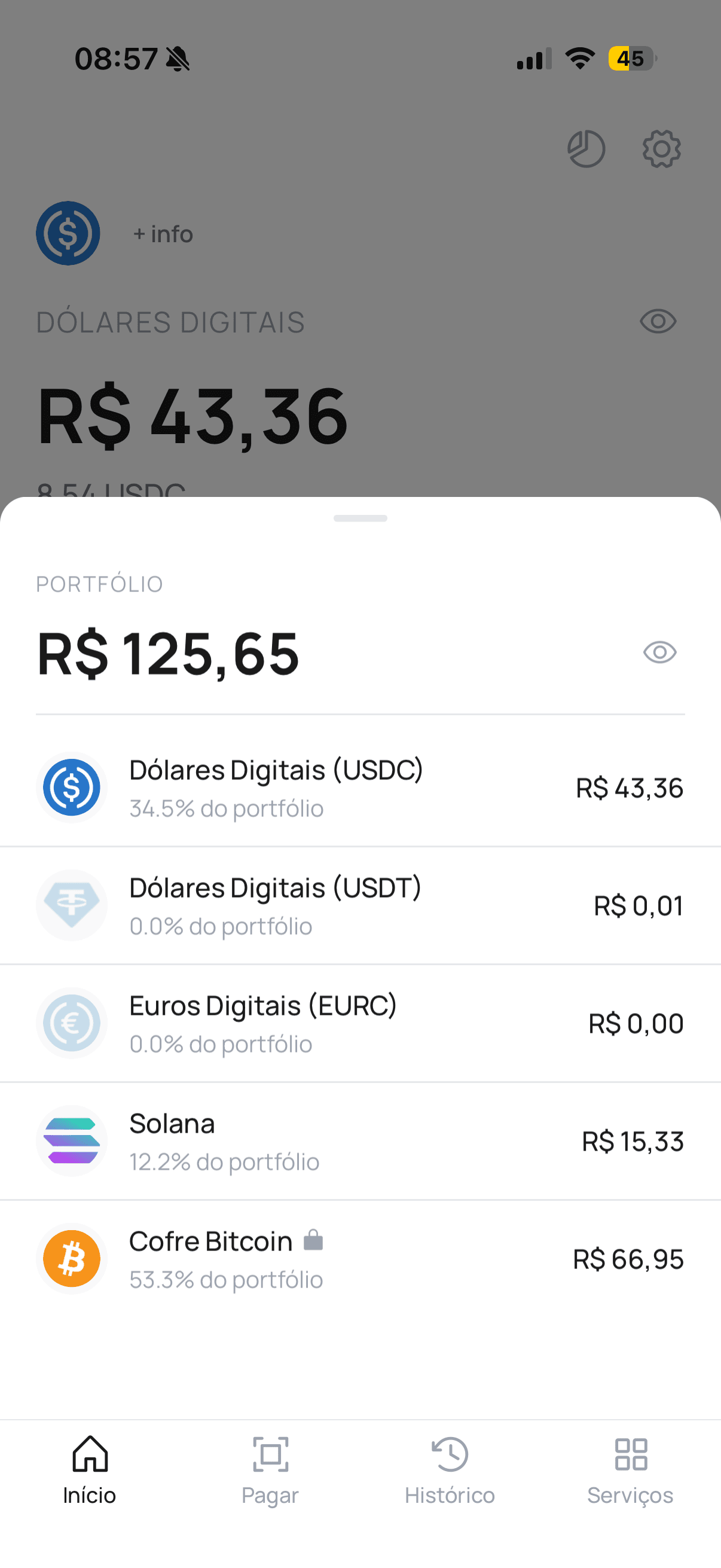 Tudo em uma tela.